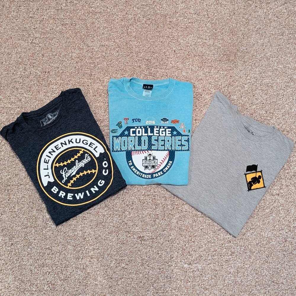 Lot of (3) Baseball Themed Athletic/T-Shirts, Men's XXL